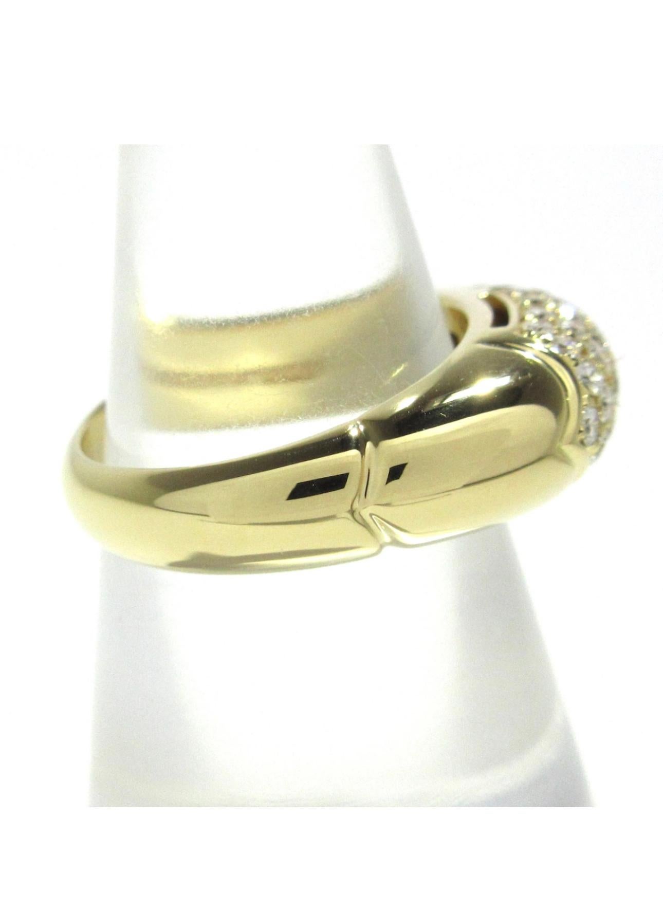 Round Cut Bulgari Tronchetto Diamond Gold Band Ring