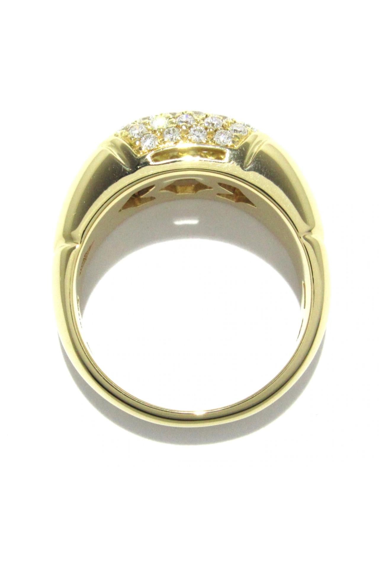 Women's or Men's Bulgari Tronchetto Diamond Gold Band Ring