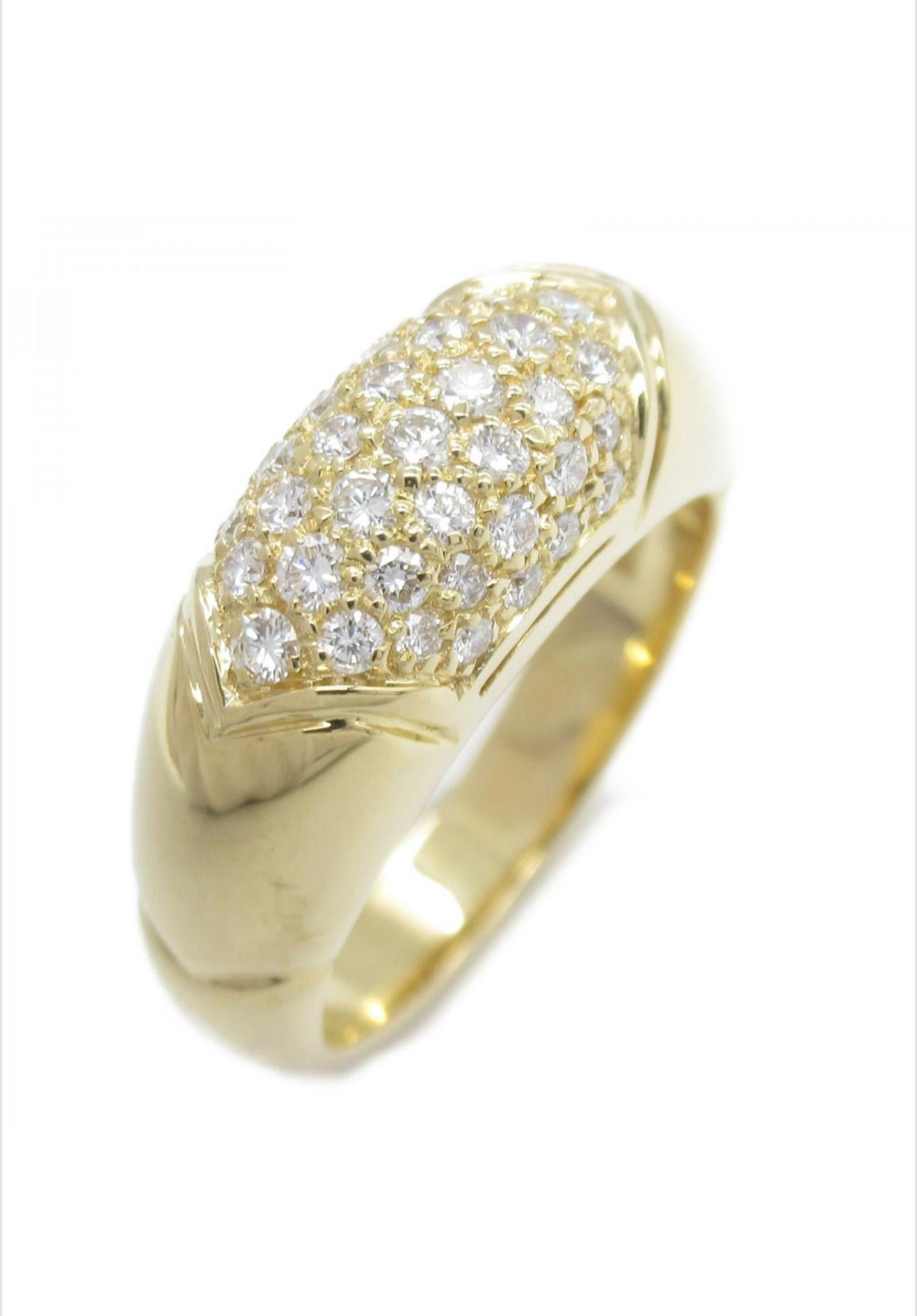 Bulgari Tronchetto Diamond Gold Band Ring For Sale 3