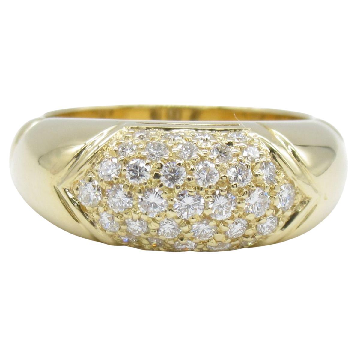 Bulgari Tronchetto Diamond Gold Band Ring For Sale