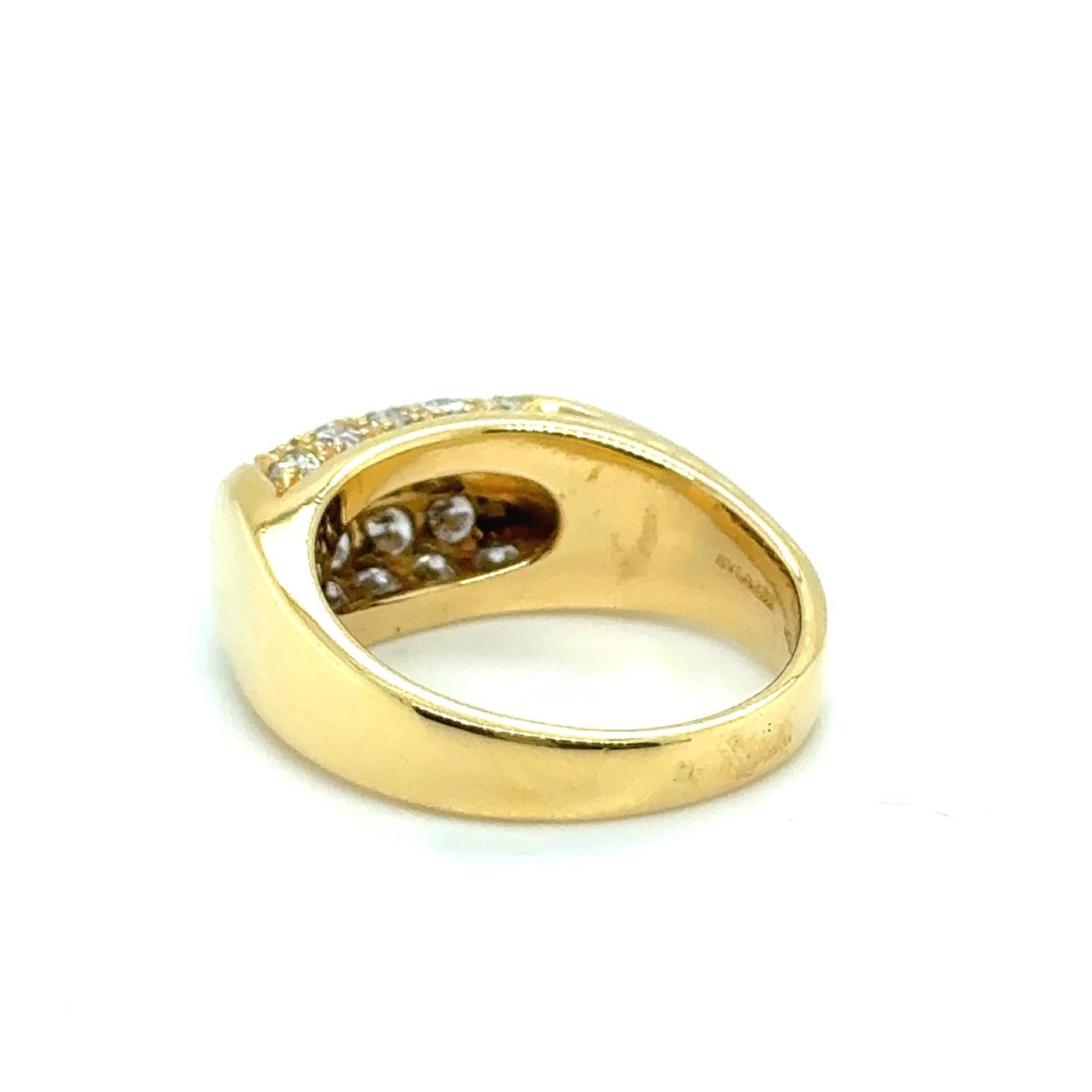 Bulgari Tronchetto Ring in 18 Karat Yellow Gold with Diamonds For Sale 1