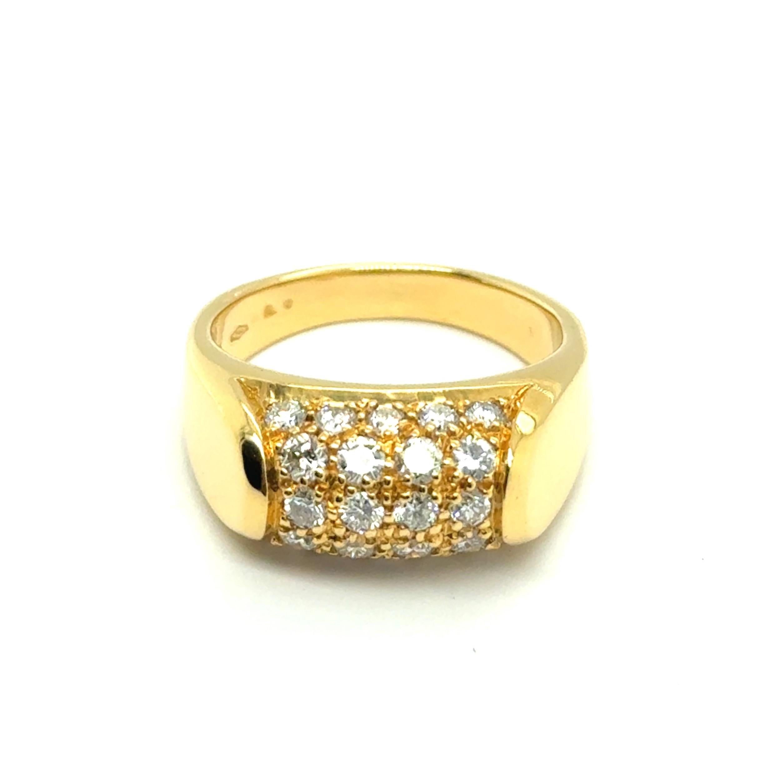 Bulgari Tronchetto Ring in 18 Karat Yellow Gold with Diamonds For Sale 2