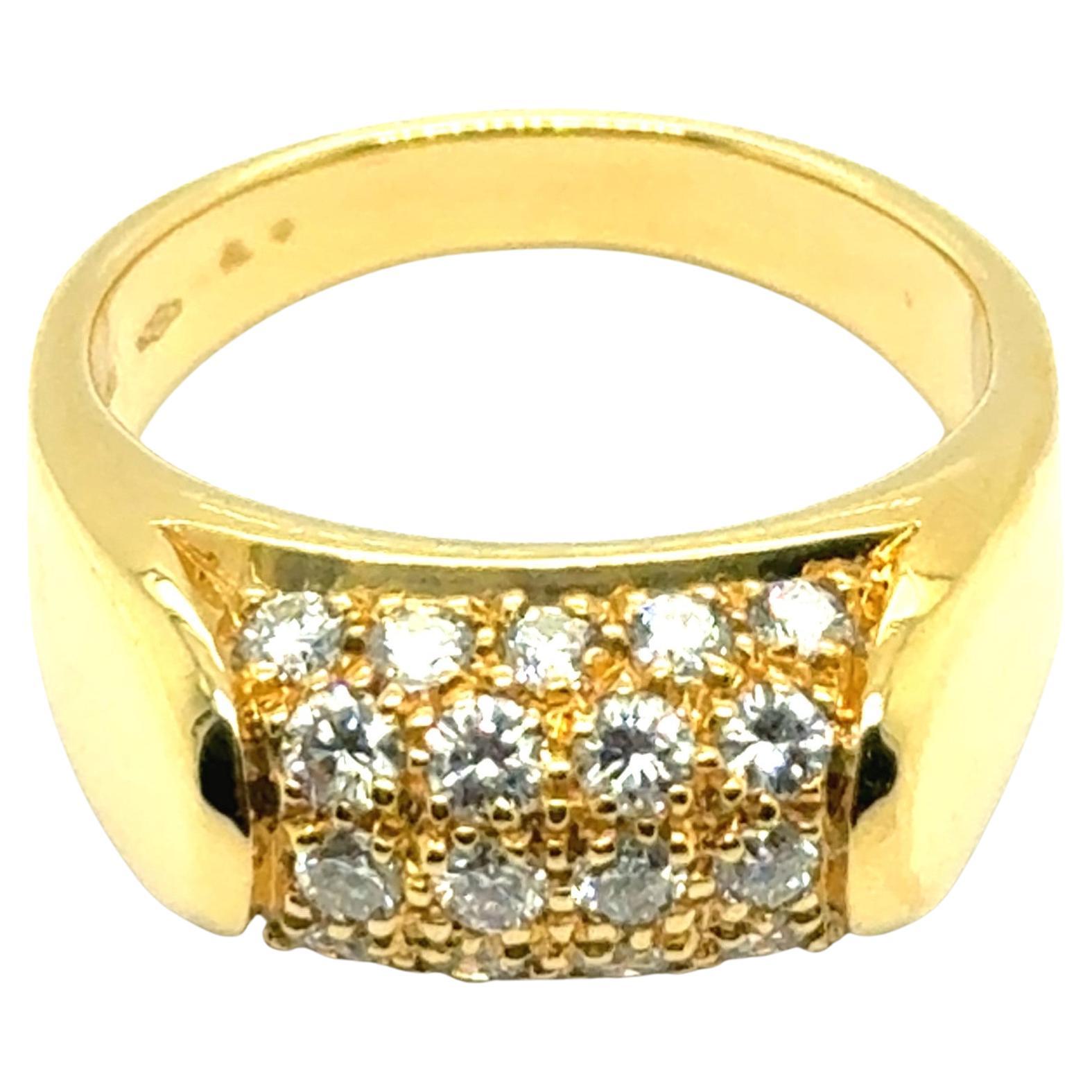 Bulgari Tronchetto Ring in 18 Karat Yellow Gold with Diamonds
