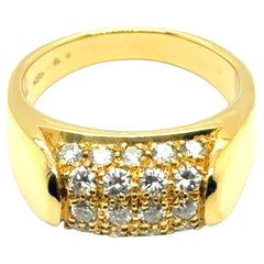Anillo Tronchetto Bulgari de oro amarillo de 18 quilates con diamantes