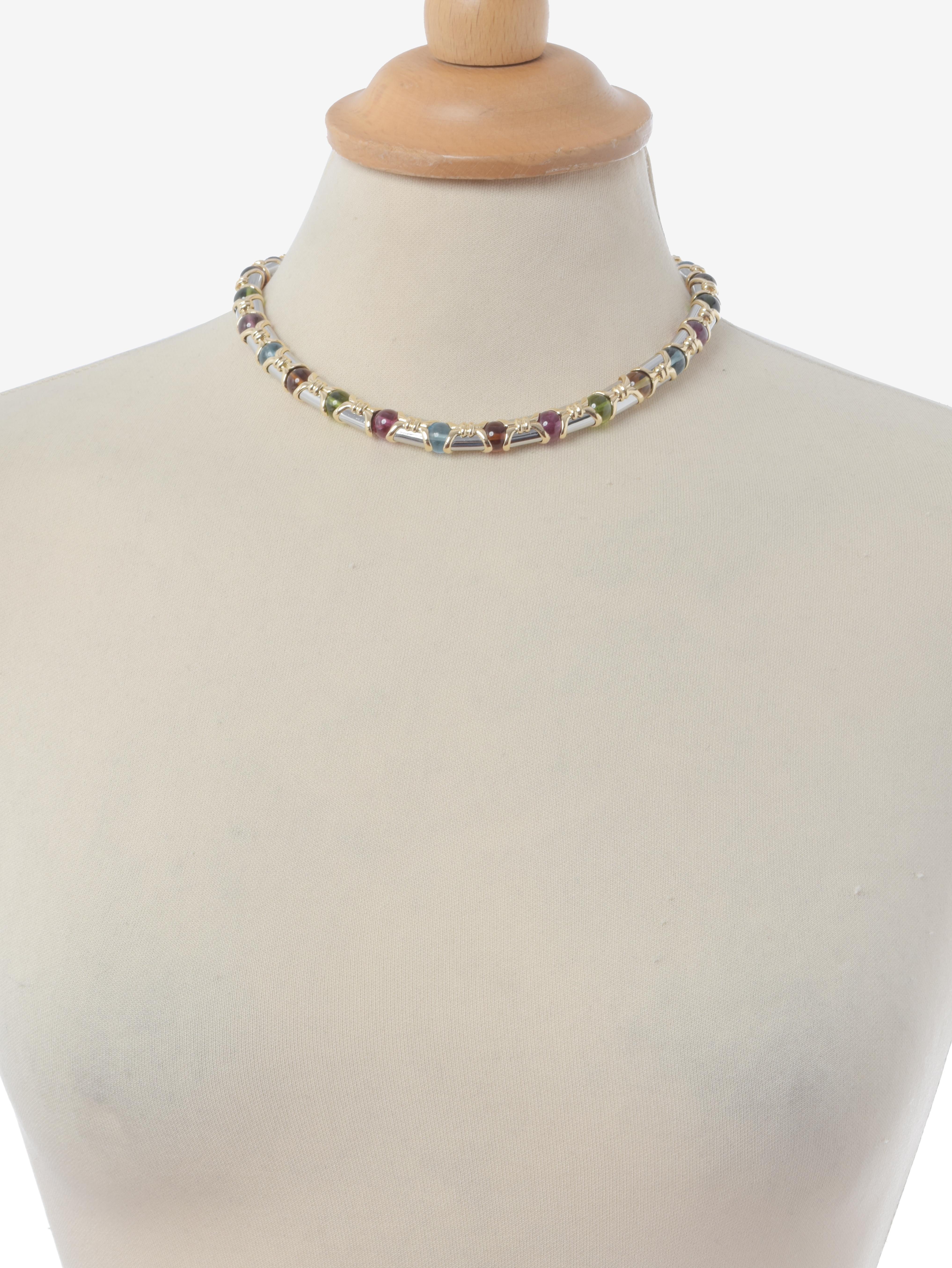Bulgari Tubini Gold And Silver Necklace And Bracelet Set 1