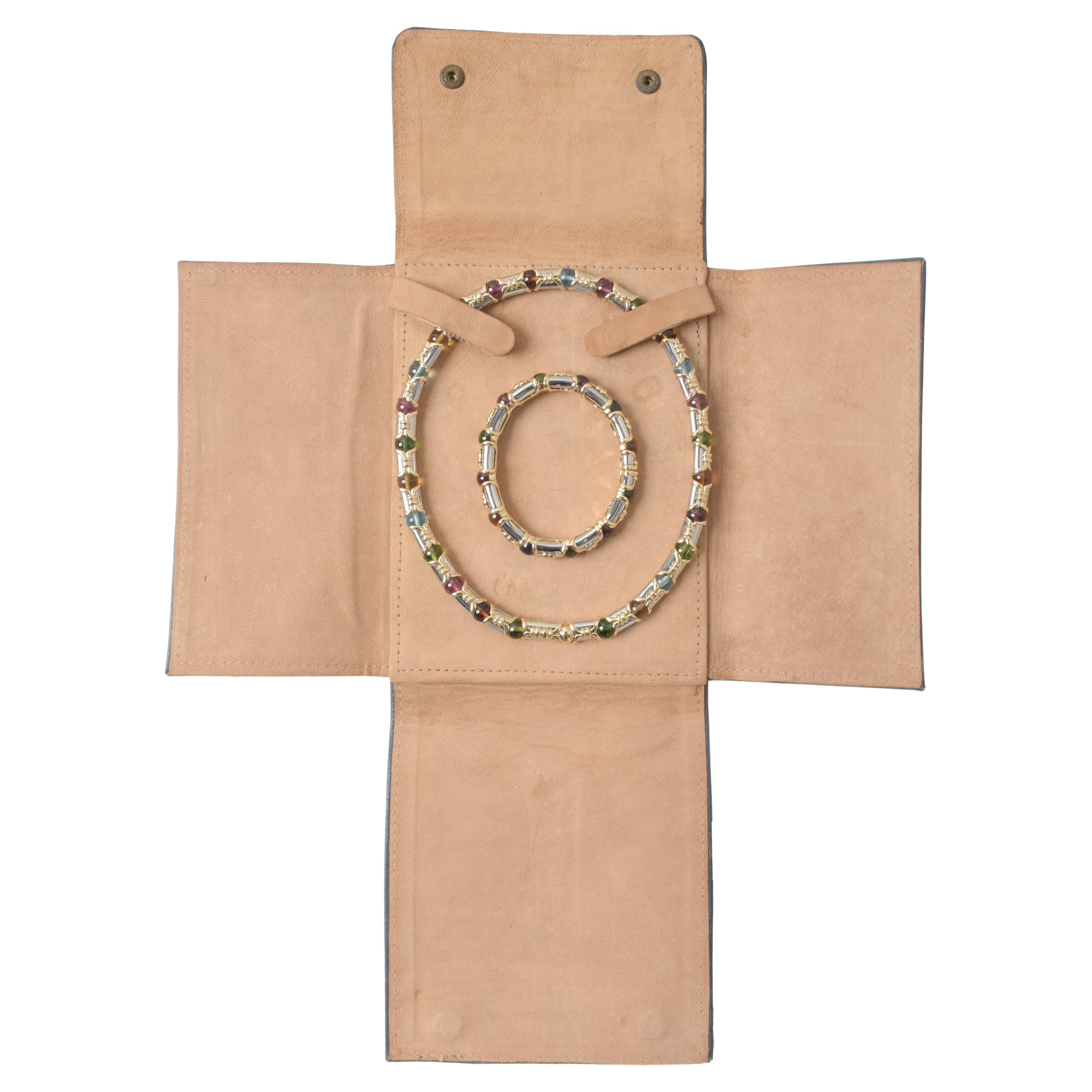 Bulgari Tubini Gold And Silver Necklace And Bracelet Set