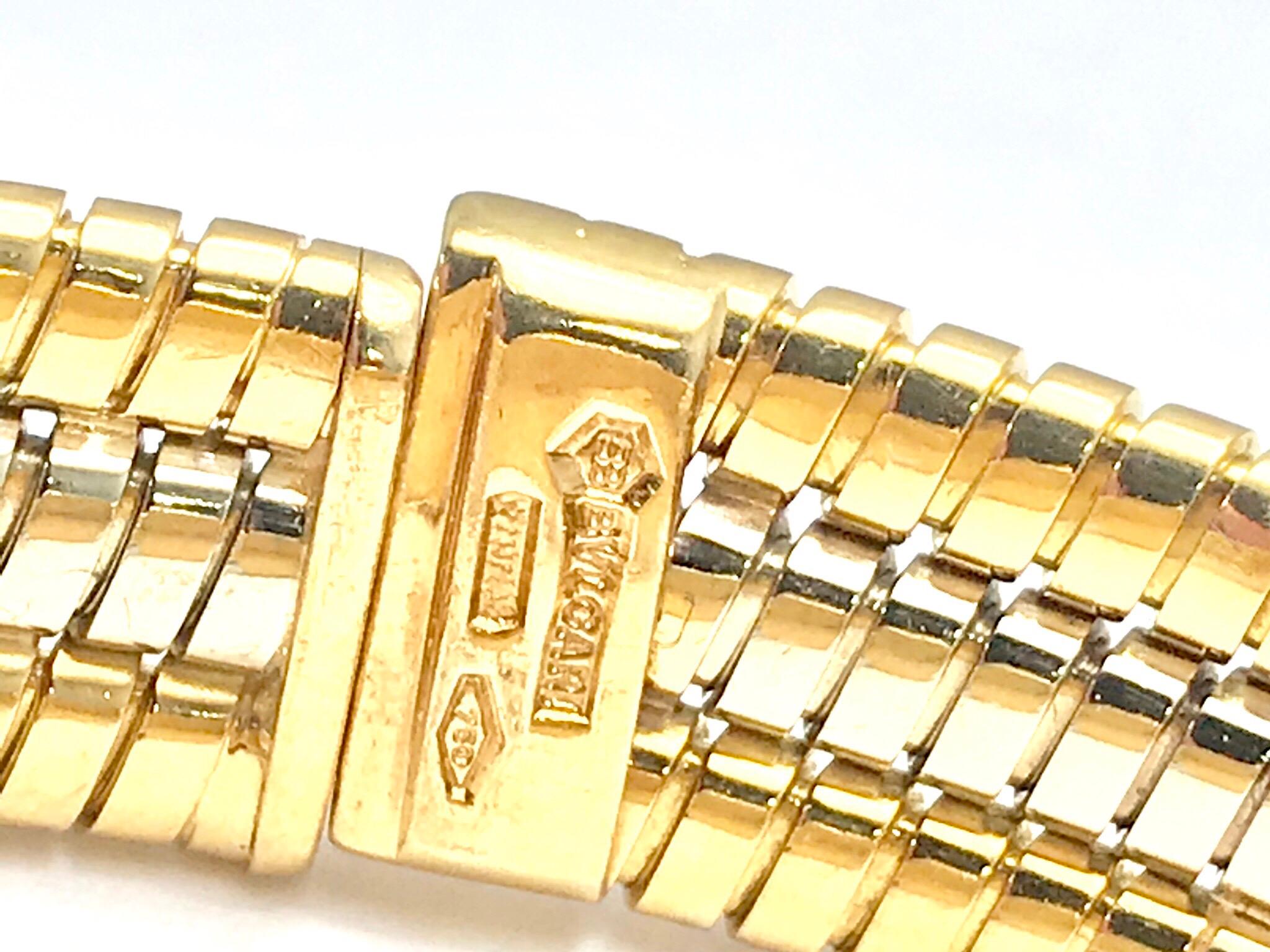 Women's or Men's Bulgari Tubogas 18 Karat Tri-Color Gold Open Flex Watch Bangle Bracelet