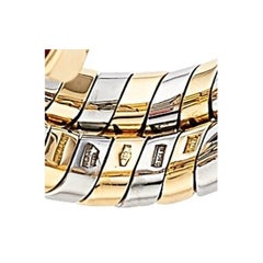 Bulgari Tubogas 18k Gold & Stainless Steel Ring w/ Pink Tourmaline, Size 6.75
