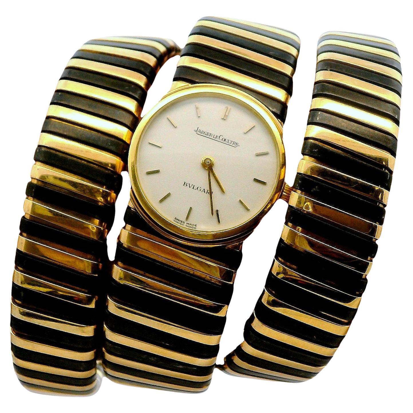 Bulgari Tubogas - Orologio raro d'epoca in oro giallo e annerito 18 carati
