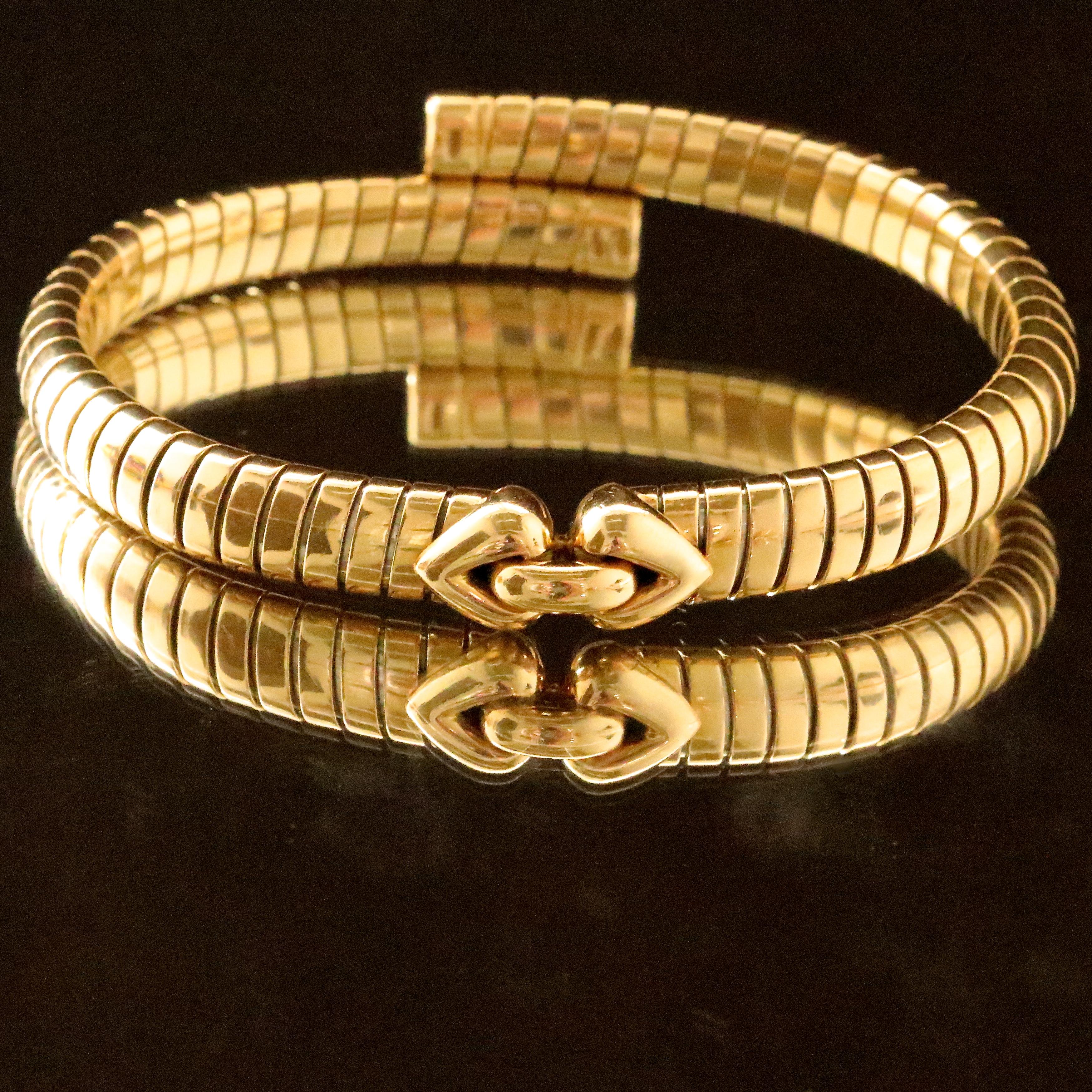 Just like a significant other, this bracelet wraps around your wrist gently, yet securely. Bulgari was inspired by serpents and archaic Roman techniques of twisting twines to create the famous Tubogas collection. Become the lucky owner of the rare