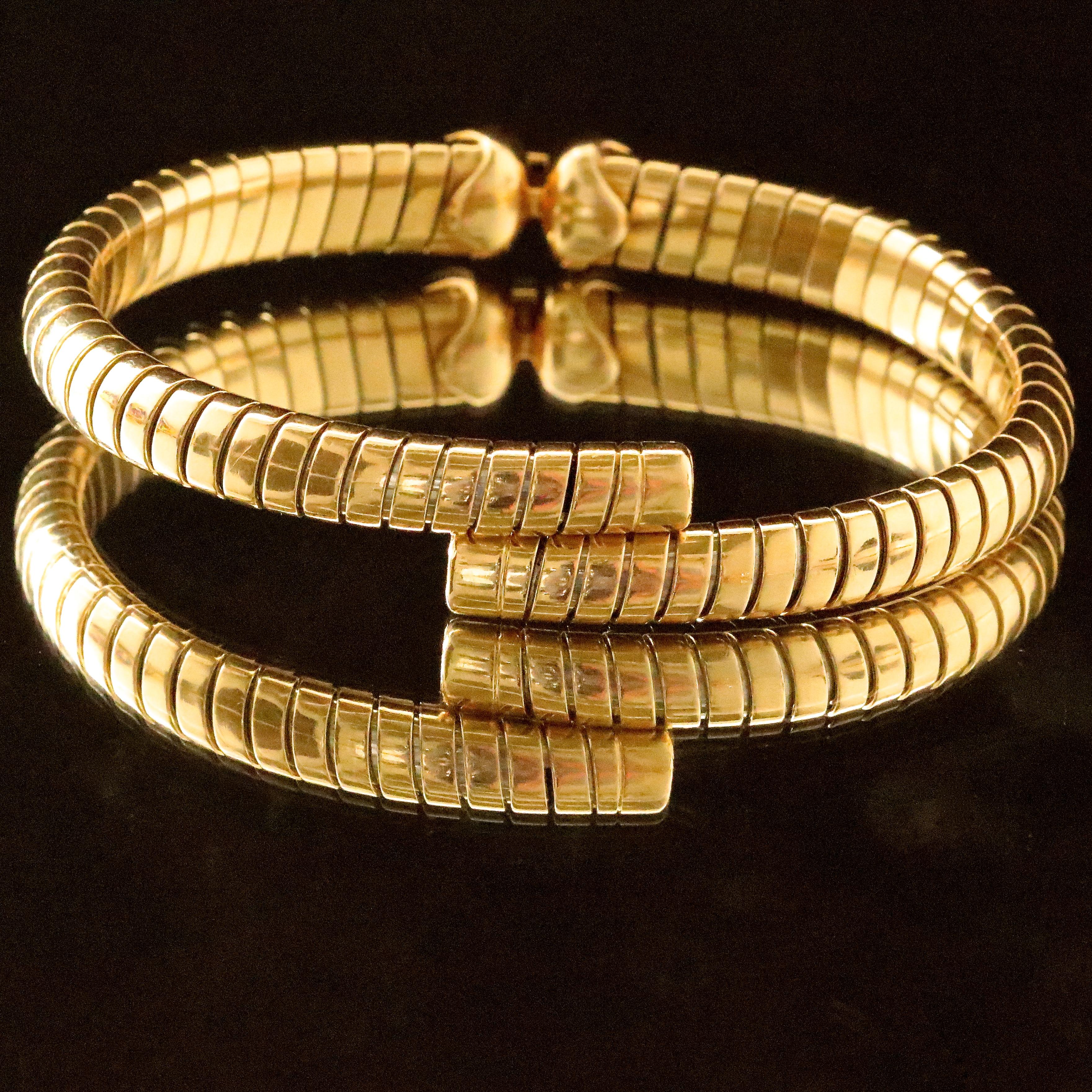 Modern Bulgari Tubogas 18 Karat Yellow Gold Bracelet