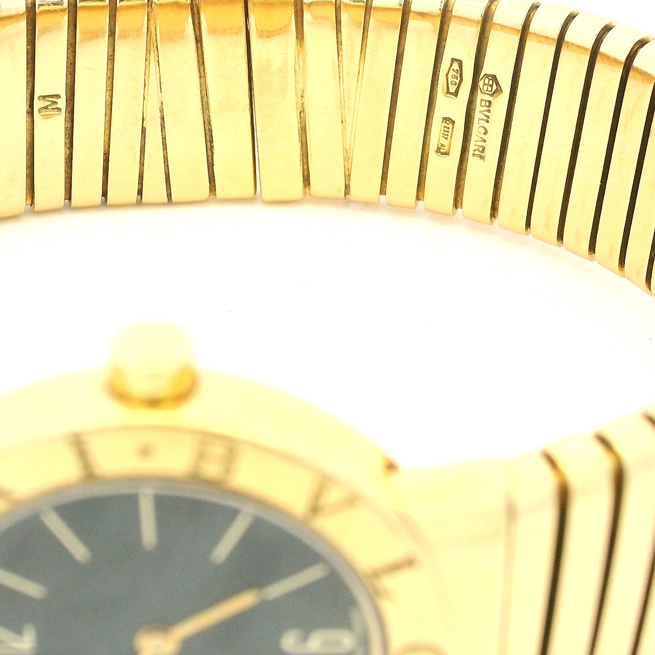 Orologio Bulgari Tubogas al quarzo in oro giallo 18 carati - 98,5 grammi in vendita 4