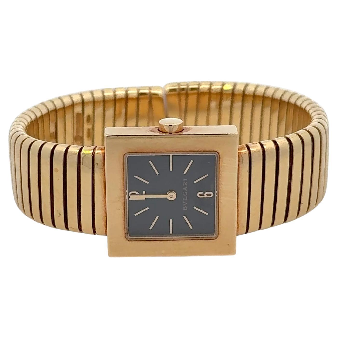 Bulgari Tubogas Bracelet Watch Yellow Gold Bangle