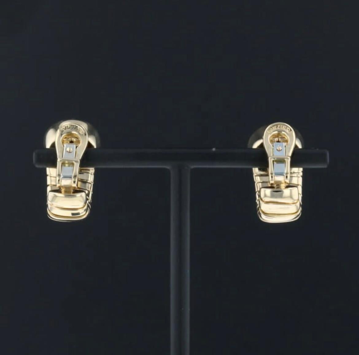Cabochon Bulgari Tubogas Citrine 18 Karat Yellow Gold Earrings