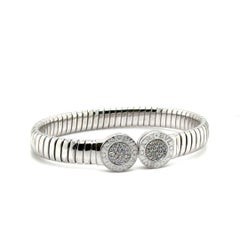 Bulgari, manchette Tubogas en acier inoxydable et diamants