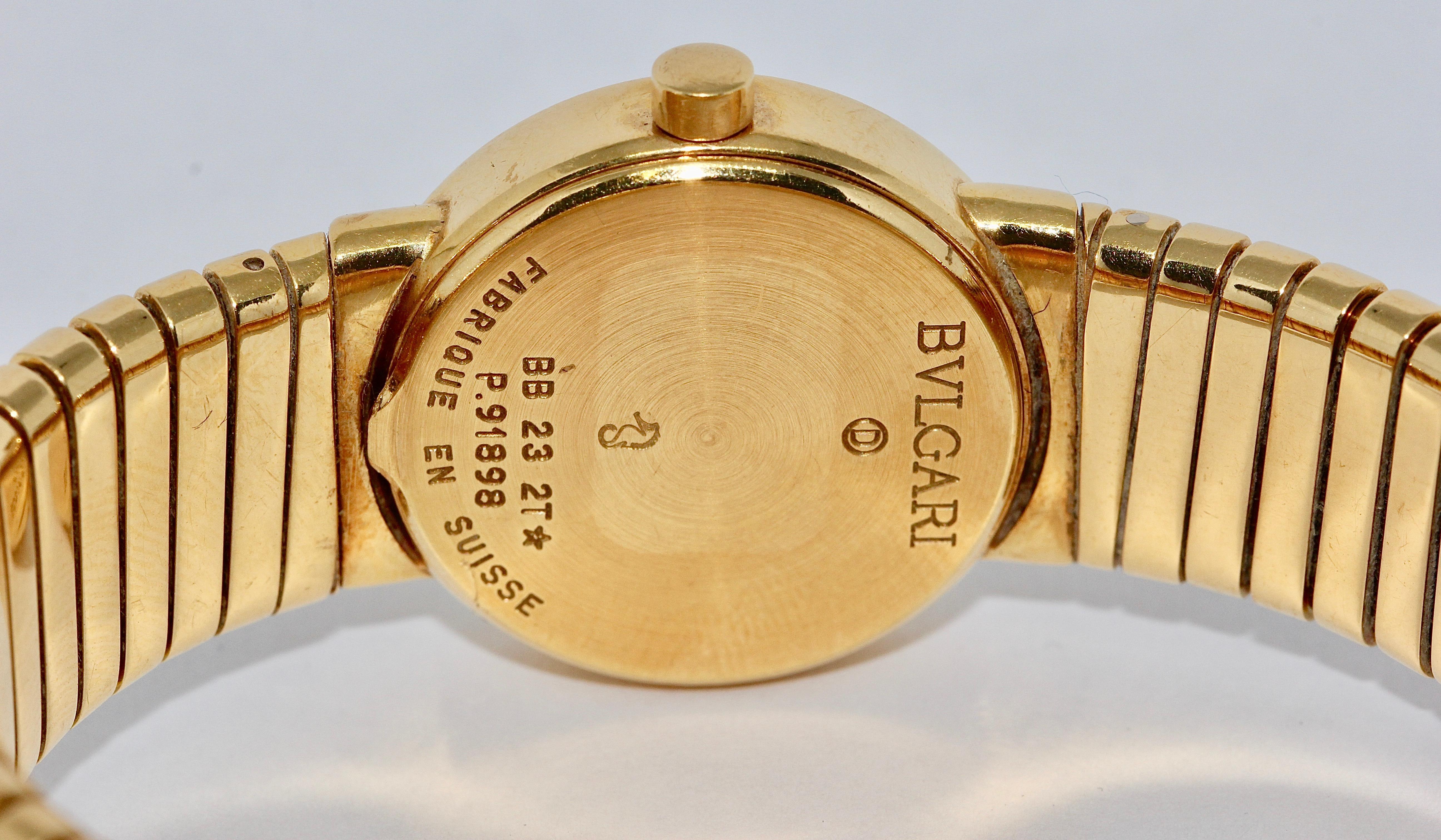 Bulgari Tubogas Ladies 18 Karat Bracelet Bangle Wristwatch 1