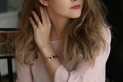 Bulgari Tubogas 18 Karat Yellow Gold and Onyx Bangle Bracelet