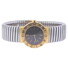 Bulgari Tubogas Gold and Steel Watch Bracelet BB232T