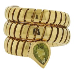 Bulgari Tubogas Gold Peridot Wrap Ring