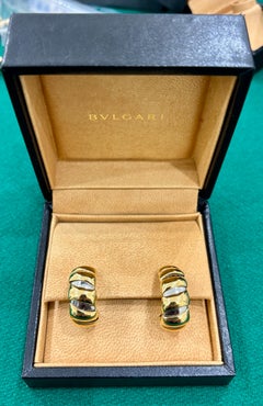 Bulgari Boucles d'oreilles Tubogas en or et acier inoxydable