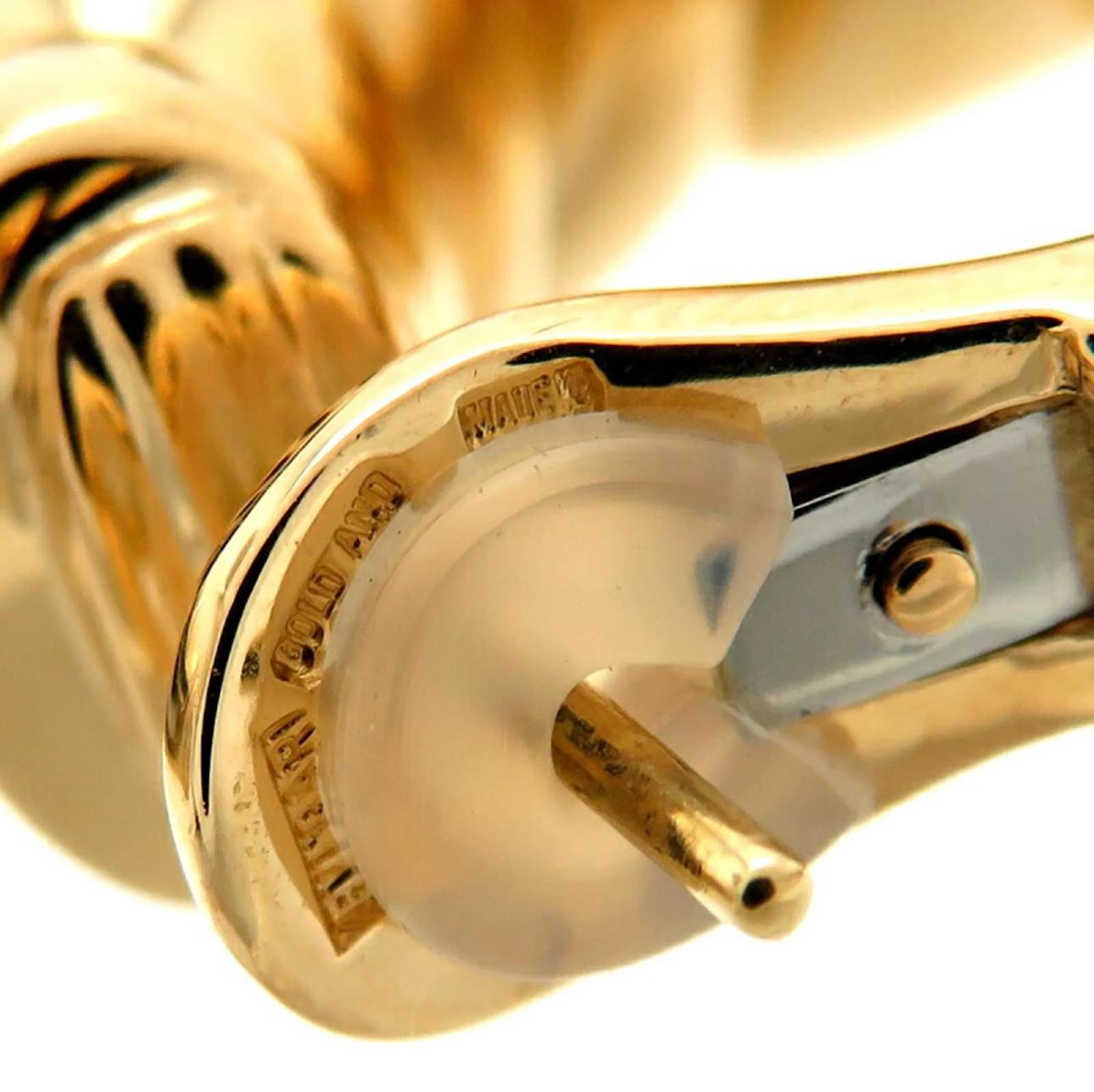 Bulgari Tubogas Gold Stainless Steel Hoop Earrings For Sale 2