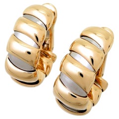 Bulgari Tubogas Gold Stainless Steel Hoop Earrings