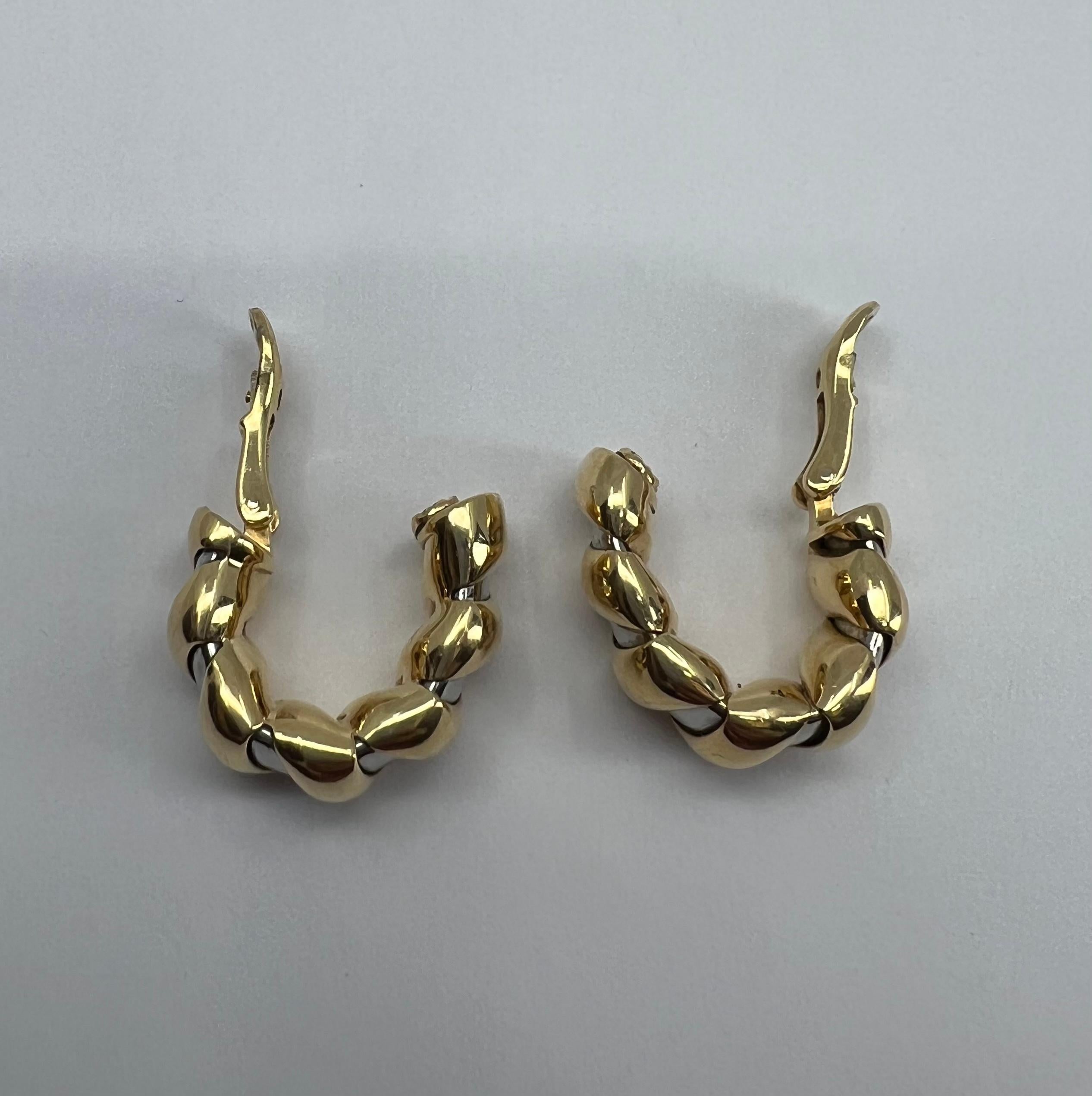 Bulgari Tubogas Gold Steel Earrings 1