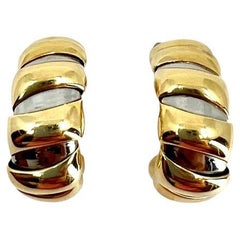 Bulgari Tubogas Gold Steel Earrings
