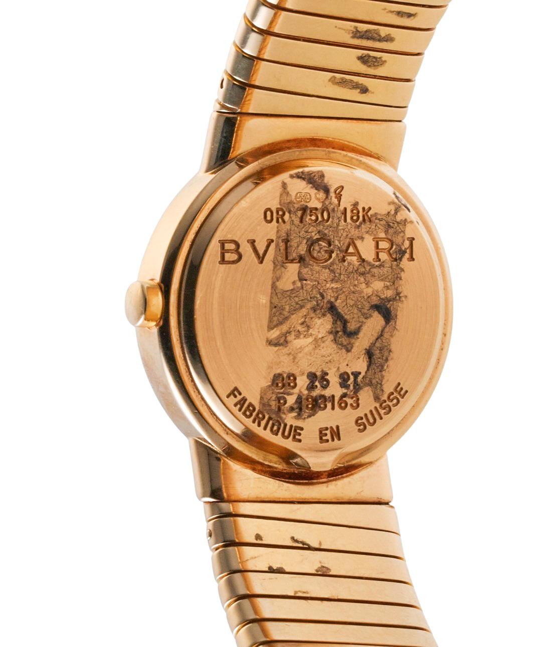 Women's or Men's Bulgari Tubogas Gold Watch Bracelet BB 26 2T For Sale
