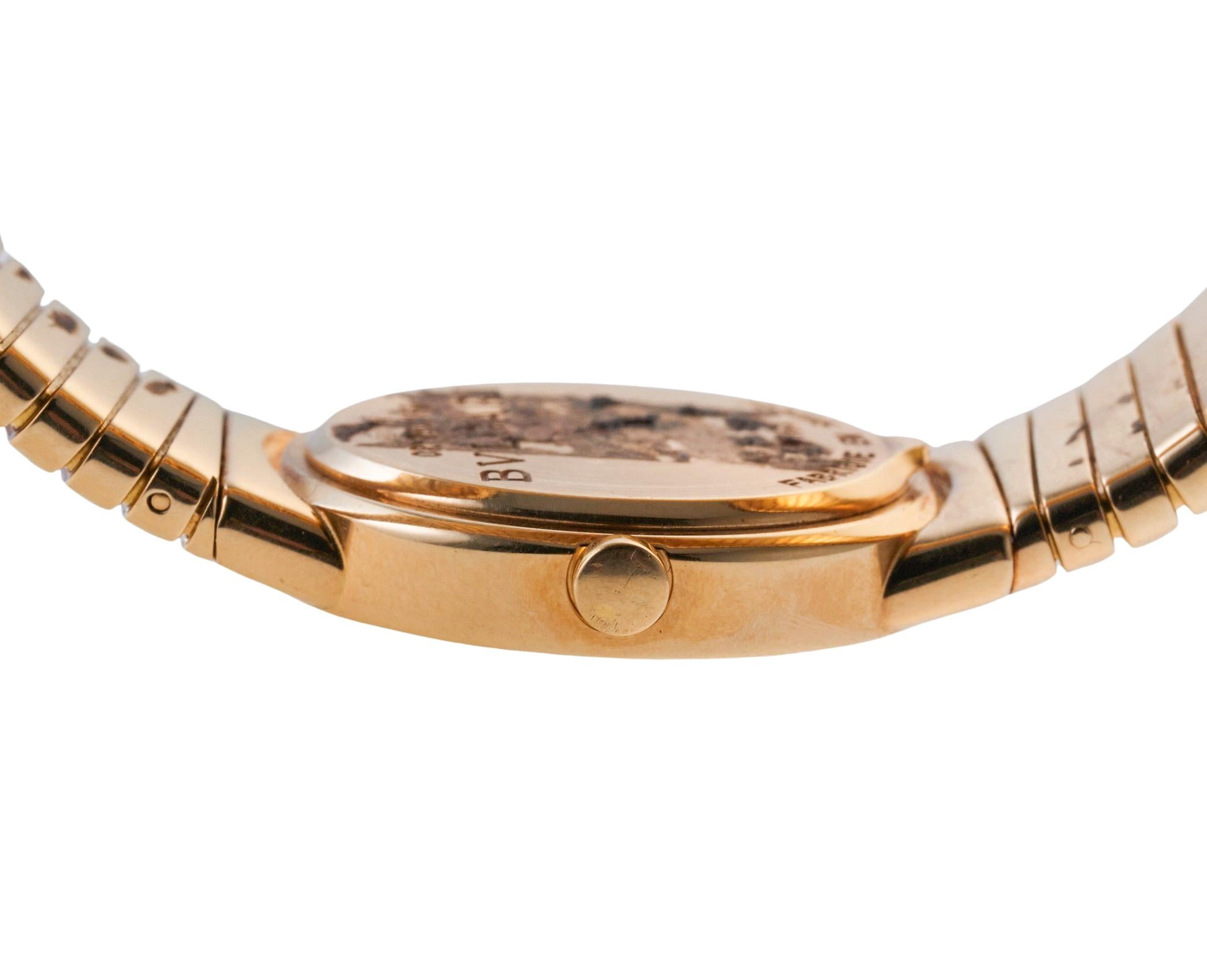 Bulgari Tubogas Gold Watch Bracelet BB 26 2T For Sale 2
