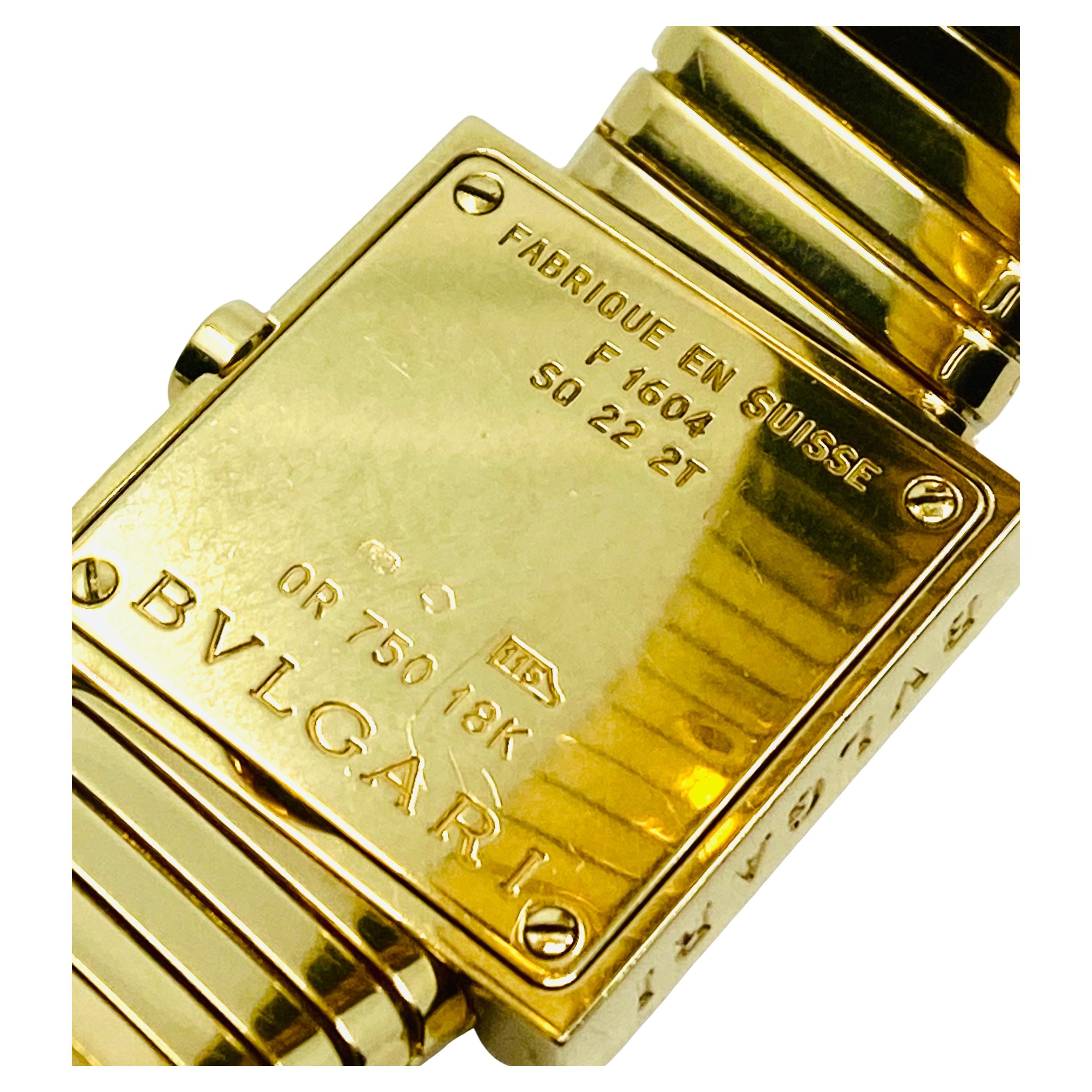 Bulgari Tubogas Gold Watch Quadrato For Sale 6