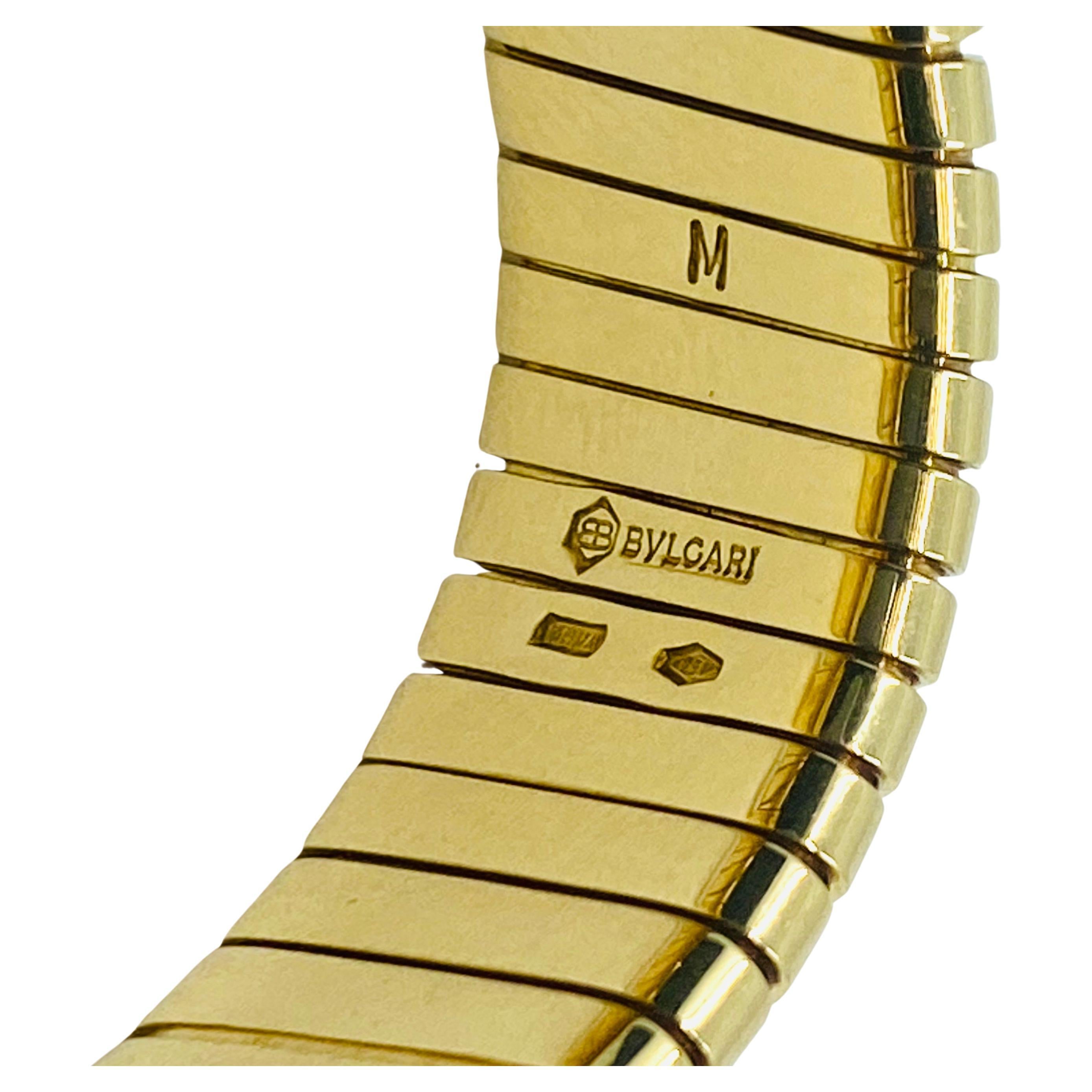 Bulgari Tubogas Gold Watch Quadrato For Sale 5