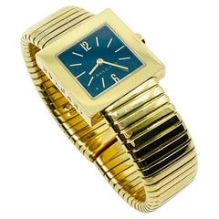 Vintage Bulgari Tubogas Gold Watch Quadrato