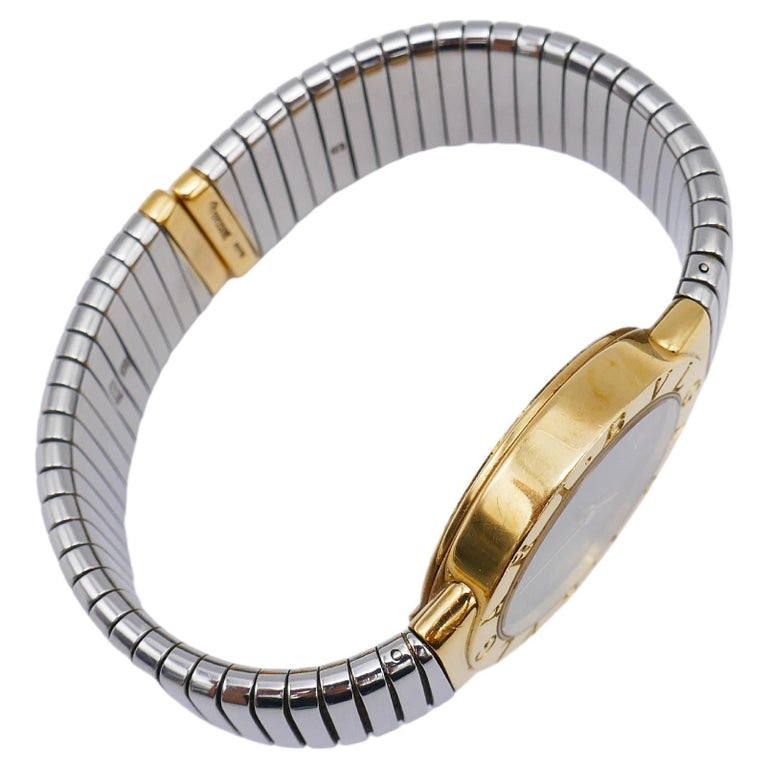 Bulgari Tubogas Gold Watch Stainless Steel Bracelet For Sale 2
