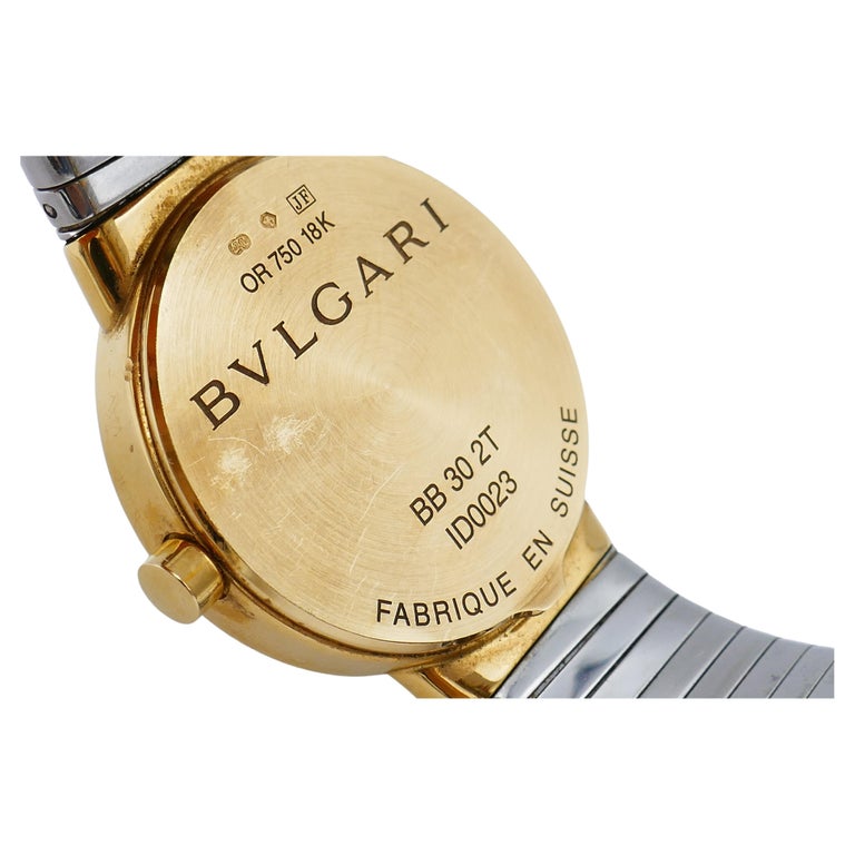 Bulgari Tubogas Gold Watch Stainless Steel Bracelet For Sale 4