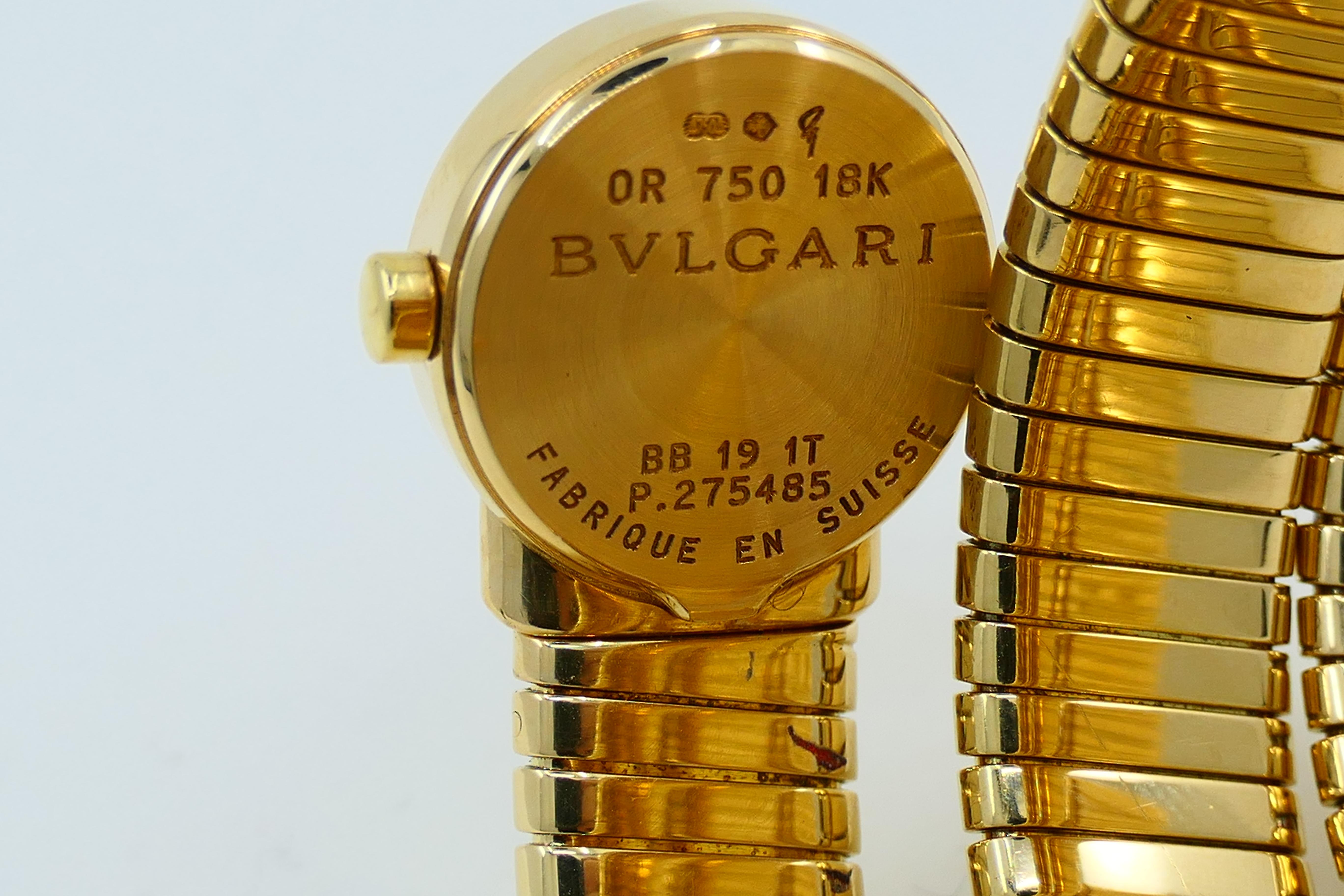 Bvlgari Bulgari Tubogas Gold Wrap Watch BB19 In Excellent Condition In Beverly Hills, CA