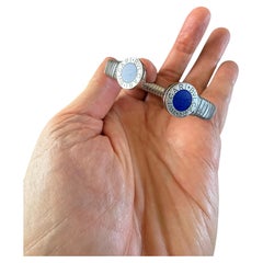Bulgari Tubogas Lapis Lazuli Cuff Bracelet Steel