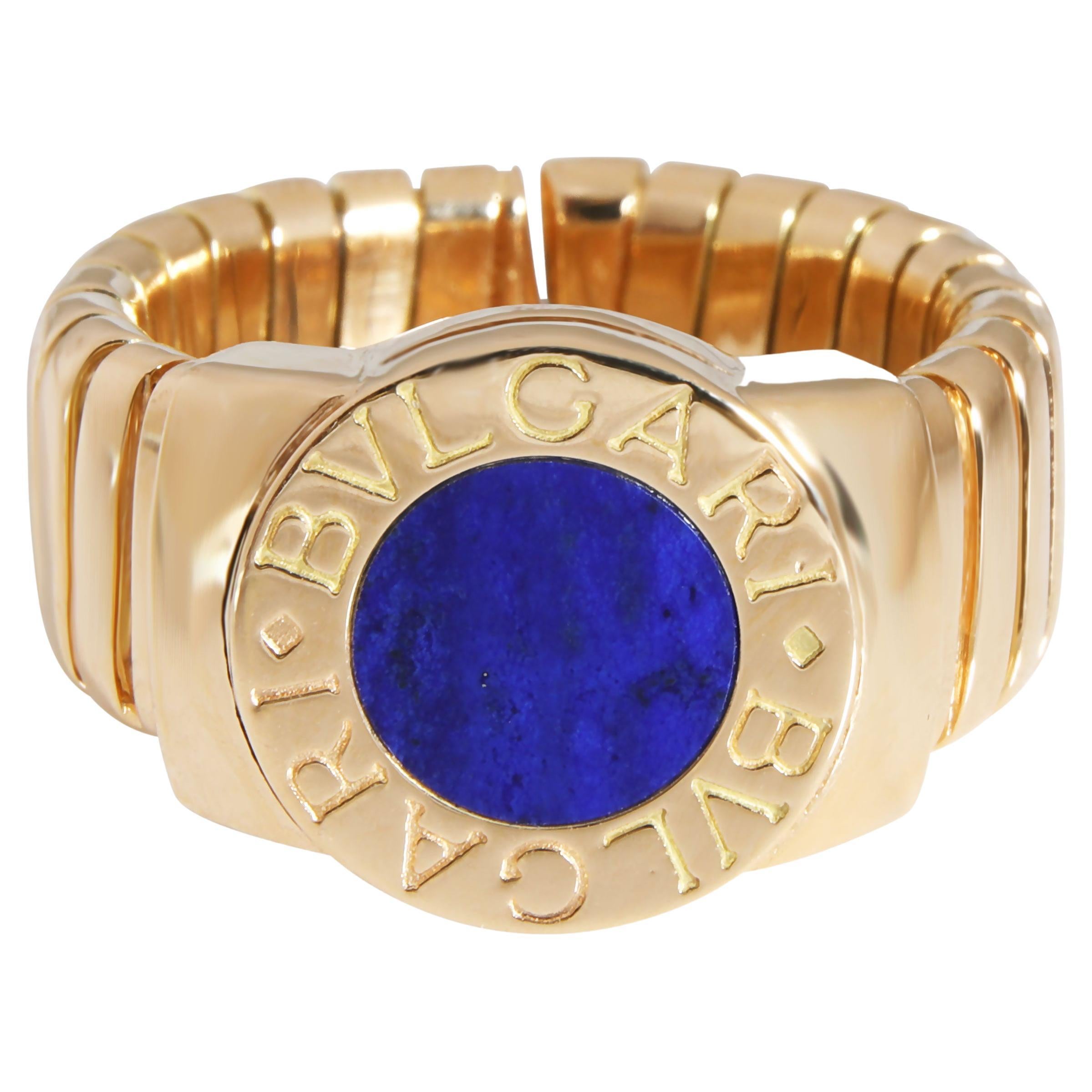 Bulgari Tubogas Lapis Lazuli Ring in 18K Yellow Gold