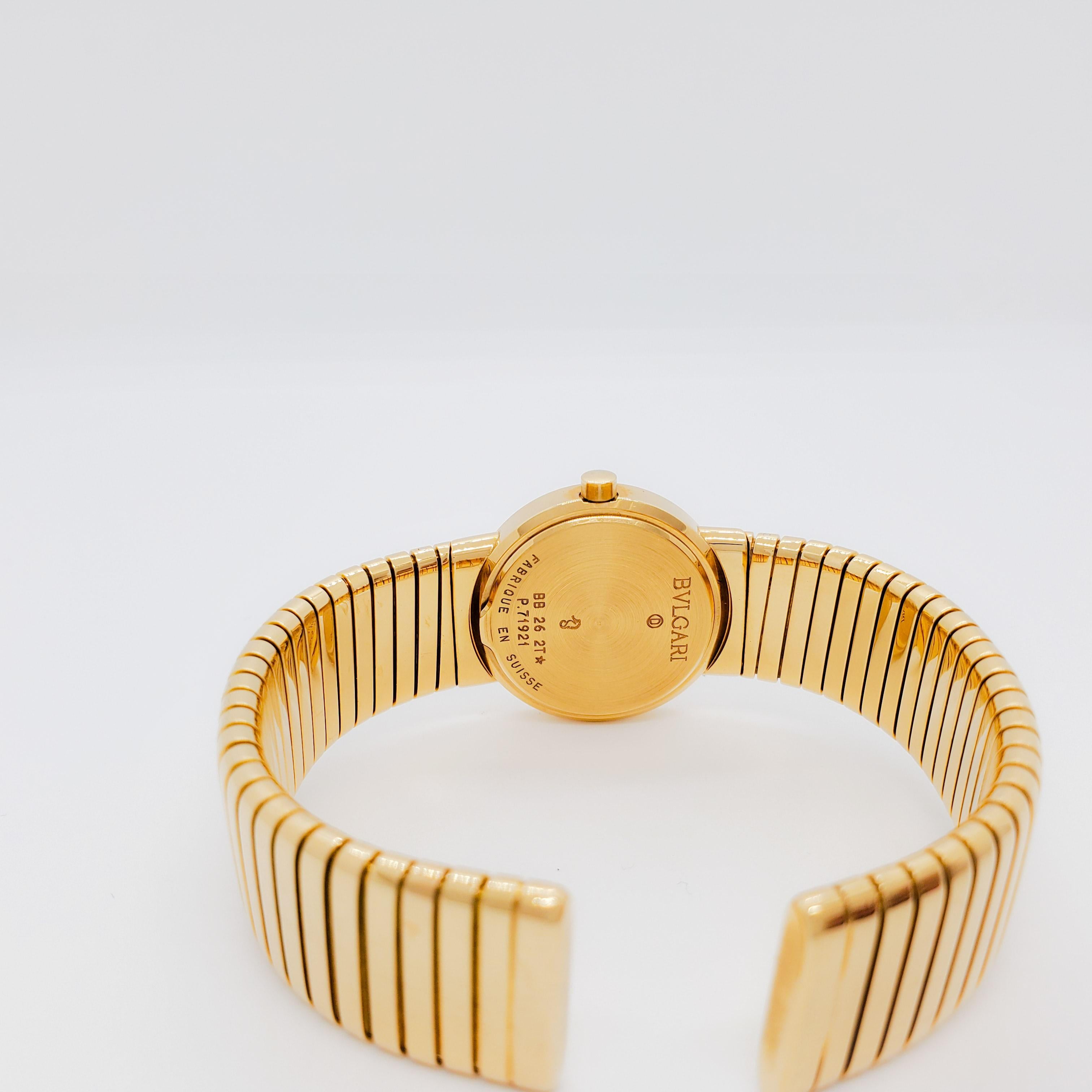Women's or Men's Bulgari Tubogas Medium 18k Yellow Gold Watch