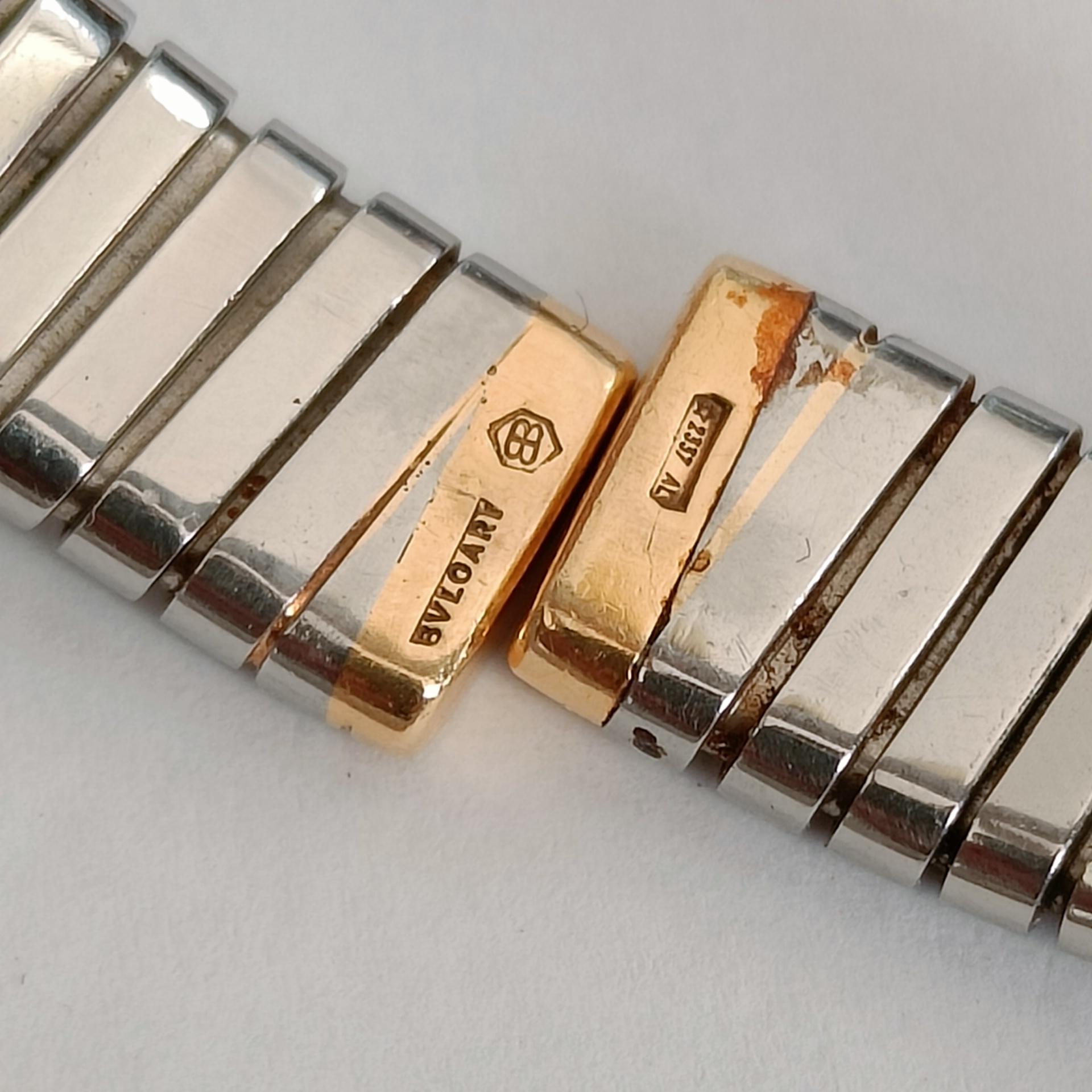 Bulgari Tubogas Halskette und Armband aus Stahl und Gold Damen im Angebot