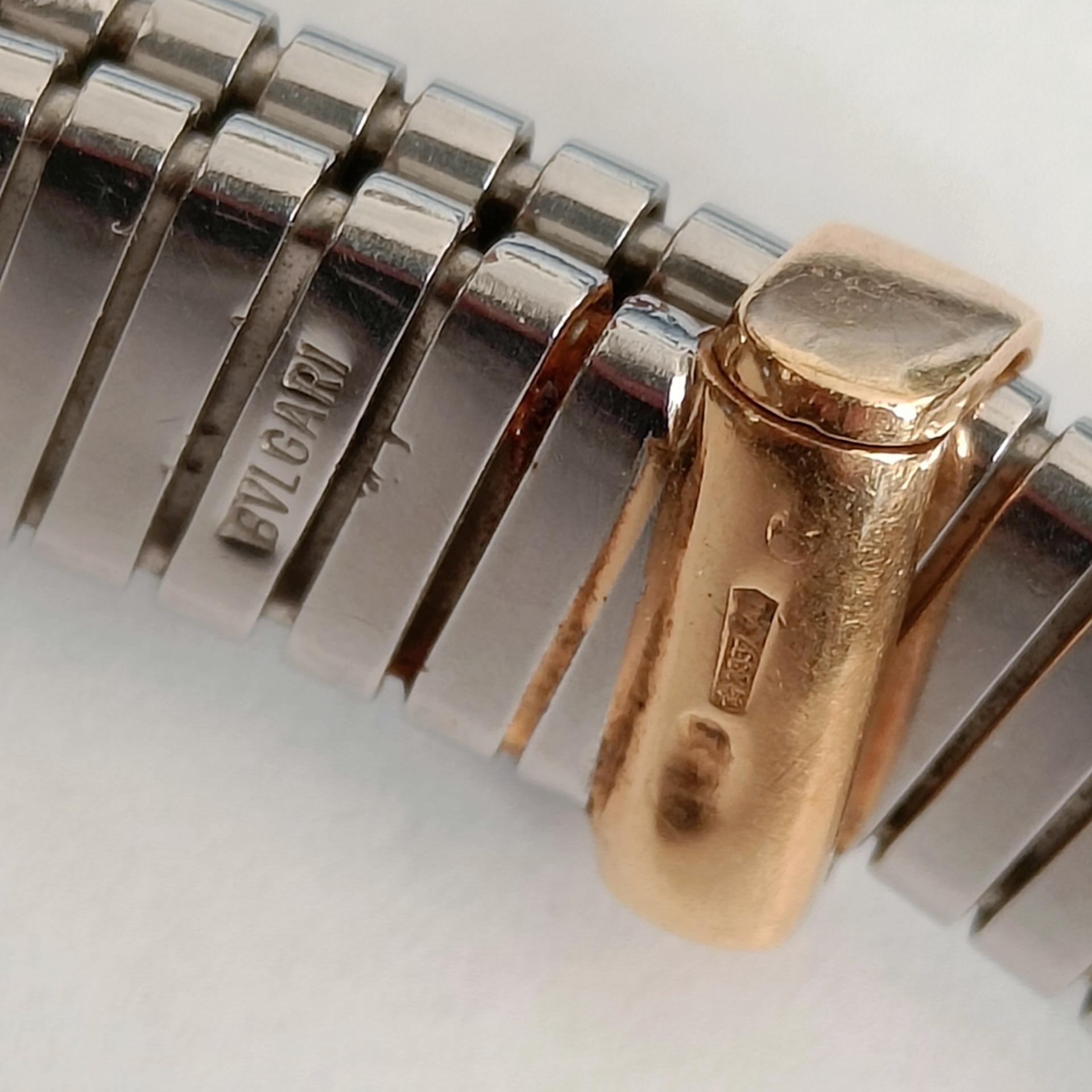 Bulgari Tubogas Halskette und Armband aus Stahl und Gold im Angebot 1