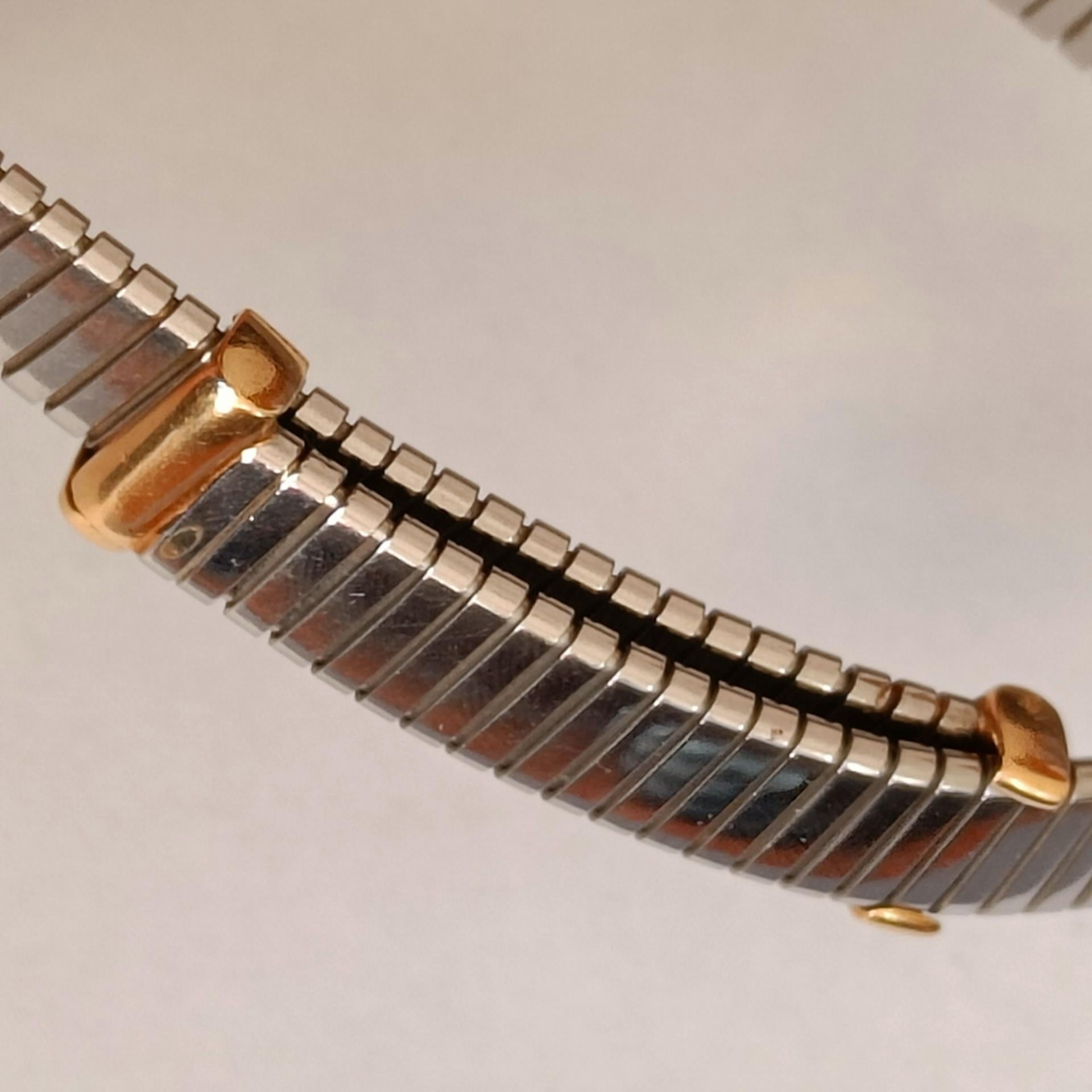 Bulgari Tubogas Halskette und Armband aus Stahl und Gold im Angebot 2