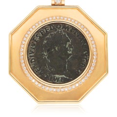 BULGARI Tubogas Necklace with Ancient Domiziano Coin Pendant 81–96 AD