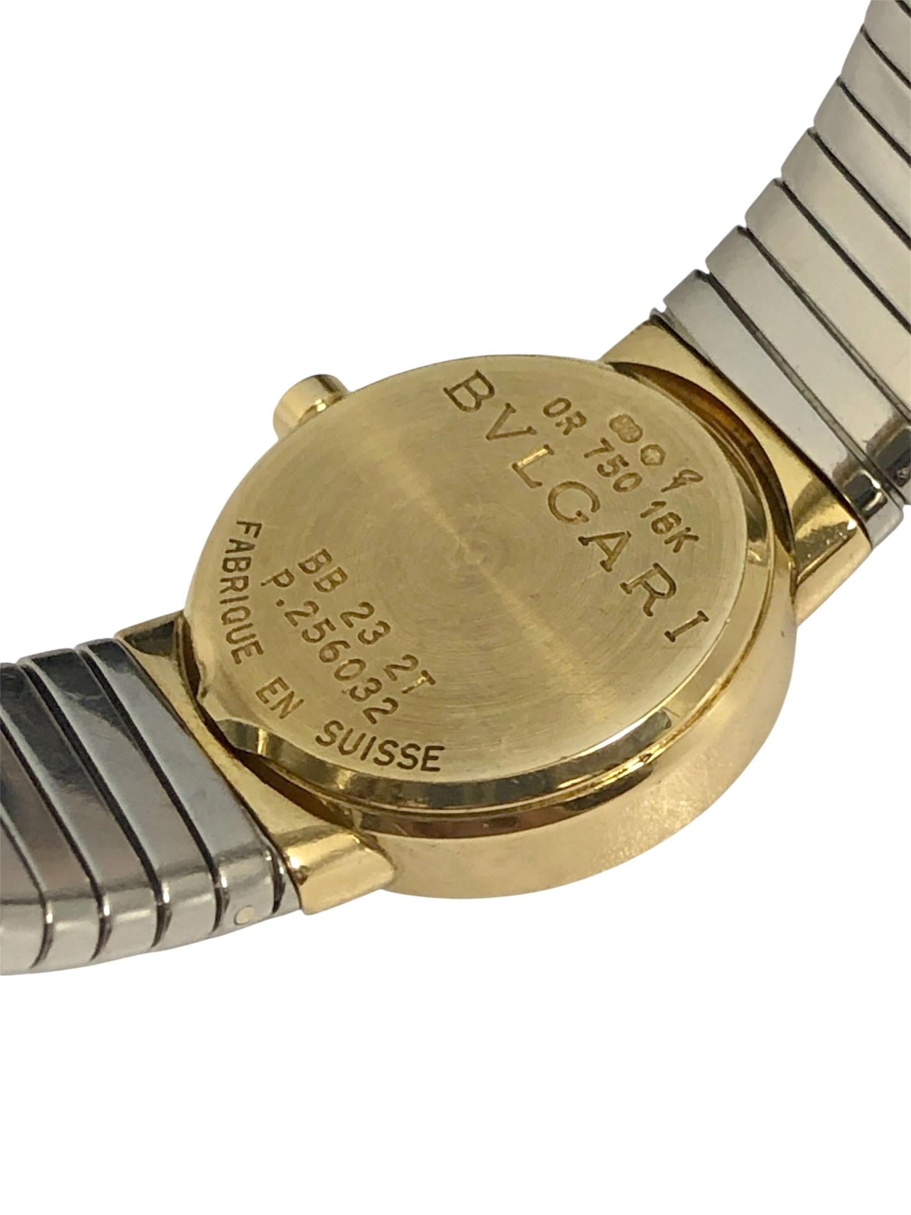 Bulgari Tubogas Rose Gold and Steel Ladies Quartz Wrist watch In Excellent Condition For Sale In Chicago, IL