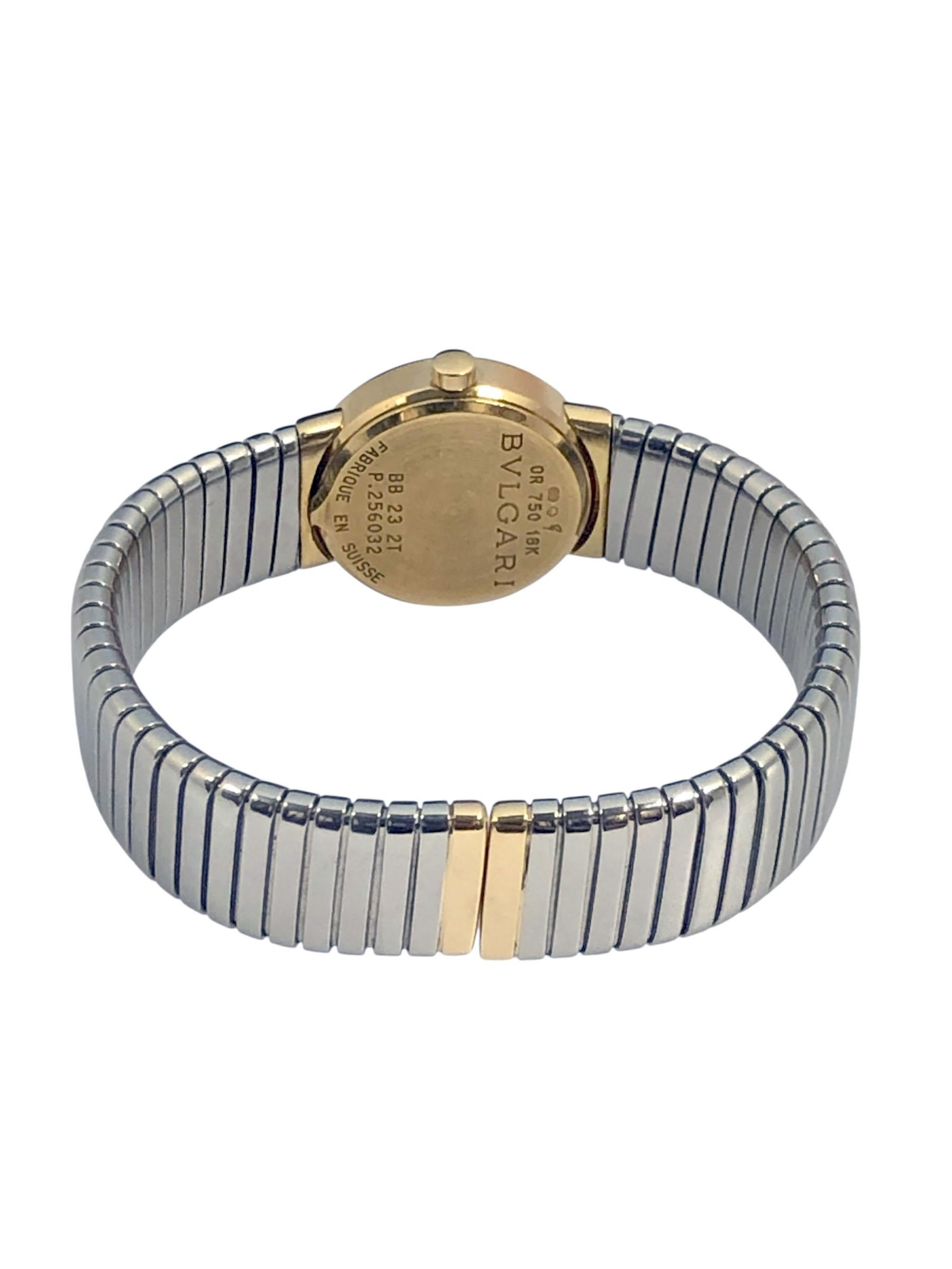 Bulgari Tubogas Rose Gold and Steel Ladies Quartz Wrist watch For Sale 1