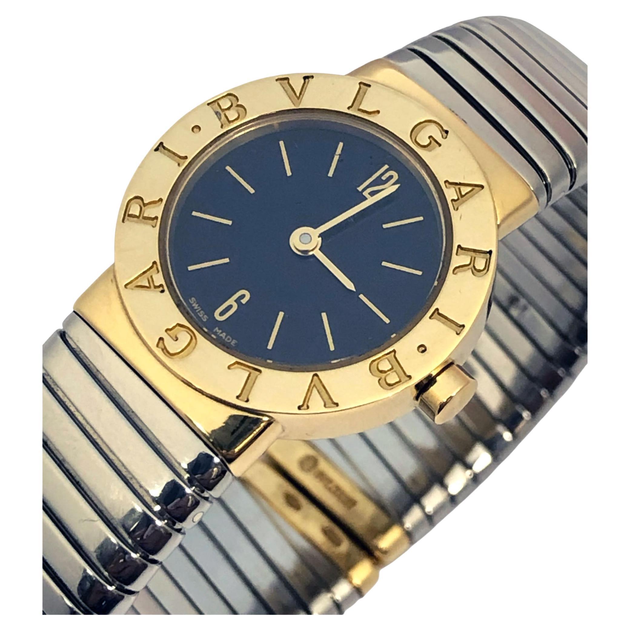 Bulgari Tubogas Rose Gold und Stahl Damen Quarz-Armbanduhr