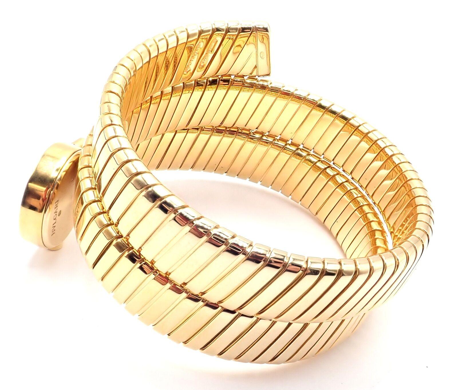 Bulgari Tubogas Serpent Snake Yellow Gold Bracelet Wristwatch In Excellent Condition For Sale In Holland, PA