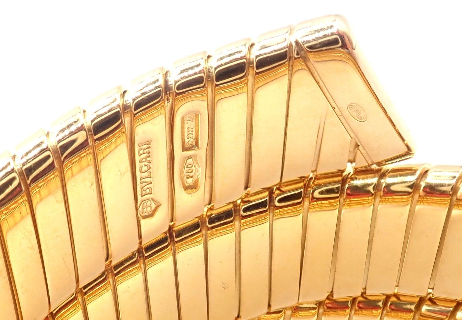 Women's or Men's Bulgari Tubogas Serpent Snake Yellow Gold Bracelet Wristwatch For Sale
