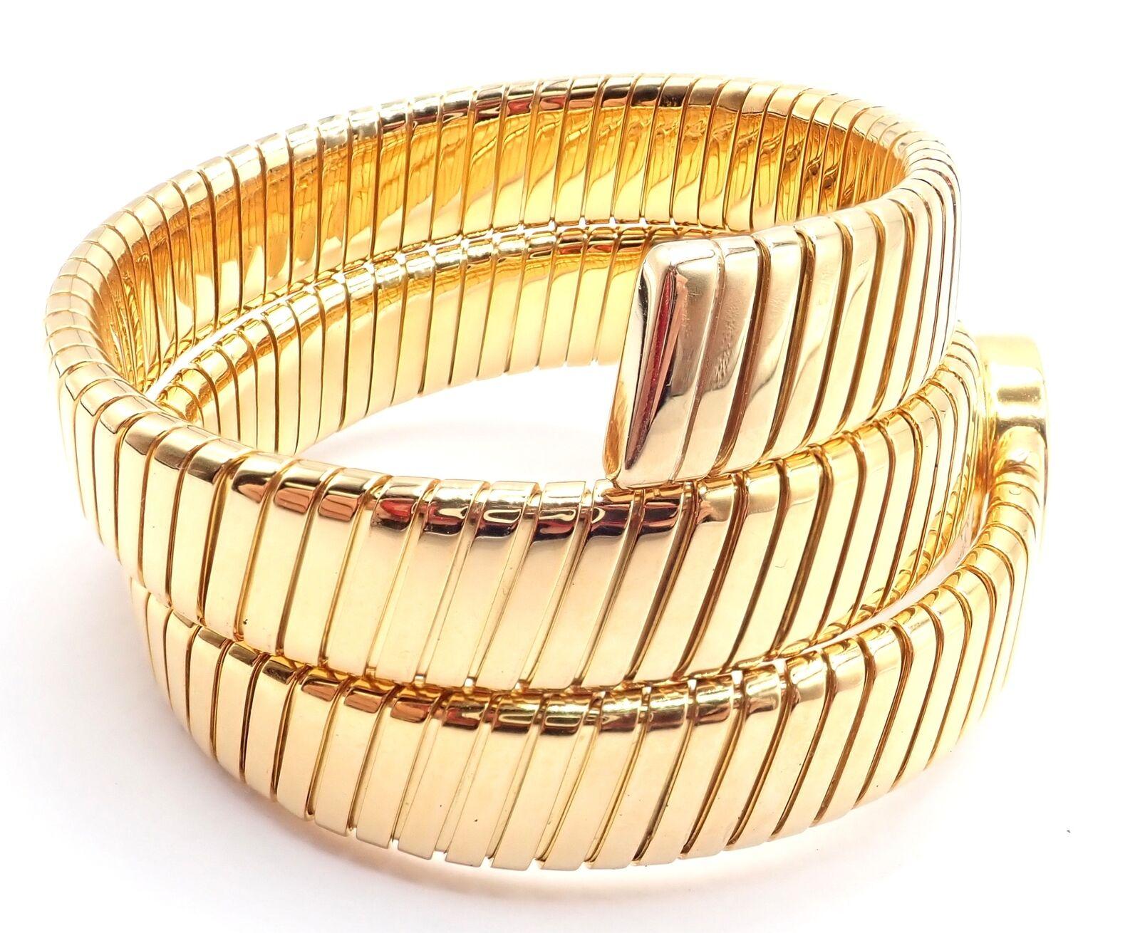 Bulgari Tubogas Serpent Snake Yellow Gold Bracelet Wristwatch For Sale 2