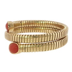 Bracelet Bulgari Tubogas Serpenti réalisé par Carlo Weingrill en or jaune 18 carats